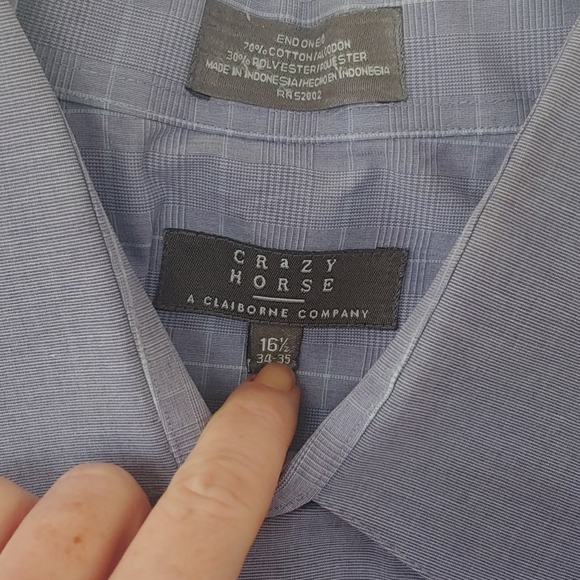 16.5 34-35 Purple dress shirt neck - Picture 2 of 3